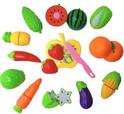 NH2 Realistic 6 fruits and 6 Vegitables cutting kitchen play set toy