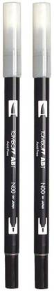Tombow Dual Brush & Fine Tip Colourless Blender Pen, Water based Calligraphy