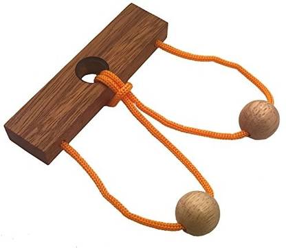Winshare Puzzles and Games Two Lovers String Rope Ring Puzzle - Wood IQ Brain Teaser Mind Game