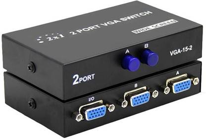 VIBOTON  TV-out Cable VGA 2 in 1 Out 2 Port VGA Switch Press Button Two Way