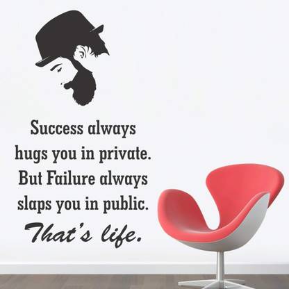 MADHUBAN DECOR 98 cm Beard Success Failure Removable Sticker