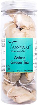 Tassyam Ashna Green | 10 Natural Teabags Green Tea Bags Plastic Bottle