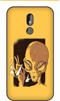 PRINTMAA Back Cover for Nokia 1 Plus | Alien Smoking Weed Cover