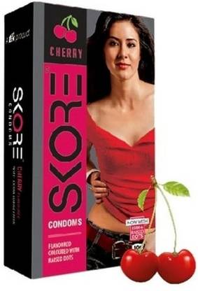 SKORE Cherry Flavoured Condoms , Set of 10 Condom