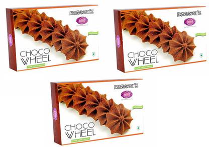 KARACHI BAKERY Premium Choco Wheel 200g, pack of 3 Cookies Biscuit