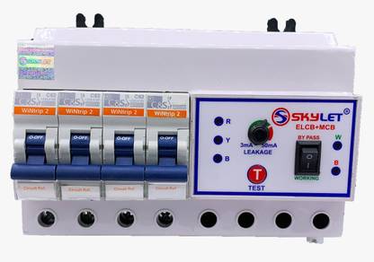 SKYLET THREE PHASE ELCB+MCB THREE PHASE MODULAR 63 A MCB