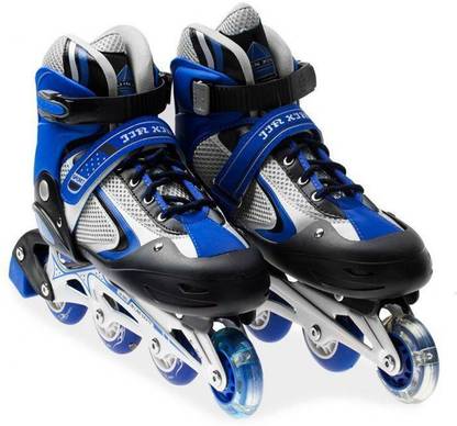Authfort Buyers Choice Kids Adjustable Inline Skates Outdoor Durable Perfect First Skates for Girls and Boys Illuminating Front Wheels In-line Skates In-line Skates - Size 38-42 UK