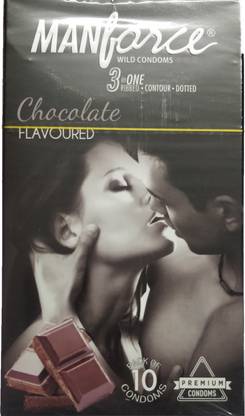 MANFORCE Wild Condoms Chocolate Flavoured - Pack of 10 Condoms Condom