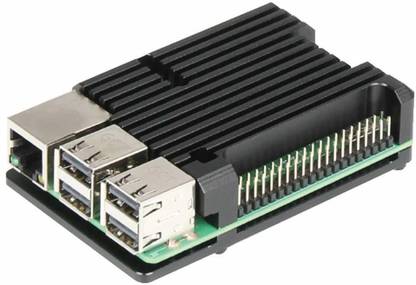 REES52 Raspberry Pi 3 Model B+ Aluminum Case Metal Shell Black Enclosure Compatible with Raspberry Pi 3 Model B (Without Fan) Micro Controller Board Electronic Hobby Kit