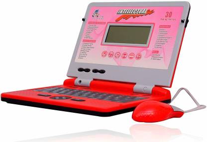 JohnMacc Intellectual Laptop Toy 30 Fun Activities for Kids (Red Color)