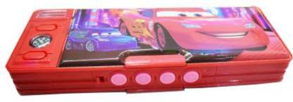 कुकू Car Character Pencil Box With Protected Password ( Multi-color) कार्टून आर्ट प्लास्टिक पेंसिल बॉक्स