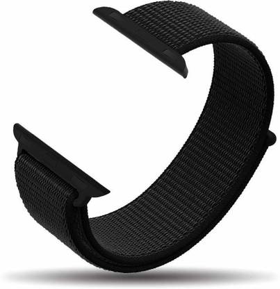Tingtong Soft Lightweight Breathable Nylon Loop Sport 38mm/40mm/41mm Black Smart Watch Strap