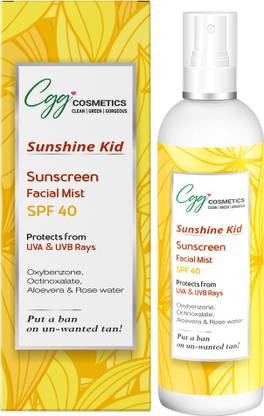 CGG Cosmetics Sunscreen - SPF 40 Sunscreen Facial Mist SPF 40 Protects from UVA & UVB Rays Spray –