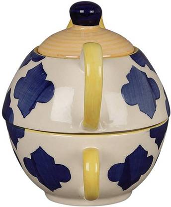 Hindustani Saudagar Microwave Safe Hand Painted Ceramic Single Tea Pot Kettle Tea Urn