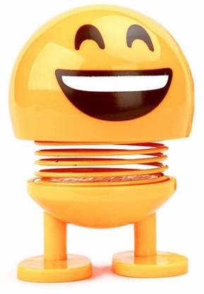 CBOX Creative Cartoon Smiley Spring Shaking Head Doll Decorative Showpiece  -  7 cm