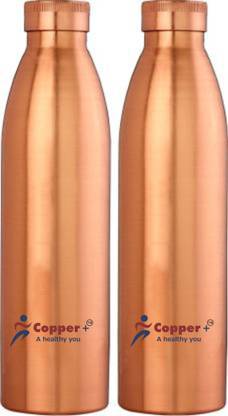 copper plus Plain Copper Water Bottle, 1000ml- Pack of 2 2000 ml Bottle