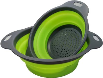 NK-STORE Collapsible Drainer Food Strainer Kitchen Tool (Big + Small) Collapsible Colander