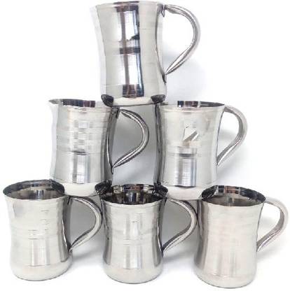 yogit Pack of 6 Stainless Steel Stainless Steel Tea & Coffee Cup