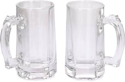 AFAST (Pack of 2) Set Of Two, Glass, Transparent, 360 Ml Br13 Glass Set Beer Mug