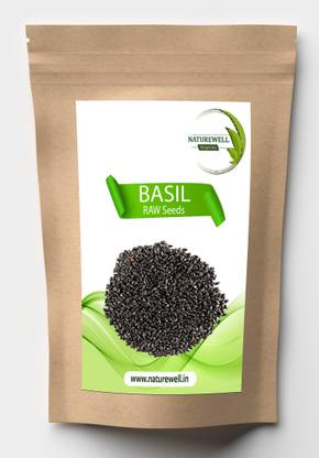 Naturewell Basil Seeds / Tukmariya / Sabja / Bapji Seed for Protein | Iron | Folic acid and Dietary Fibre |Calcium | Anti Oxidents for Weight Loss (Raw Seed ) Seed