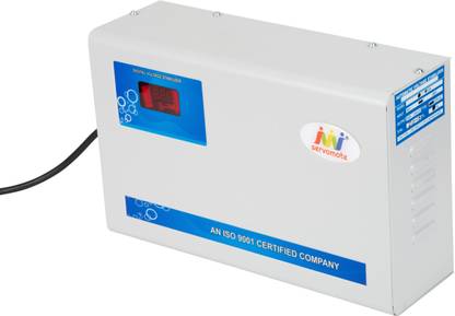 Servomate 1KVA (50v-280v) Mainline Automatic Voltage stabilizer, Aluminium, Wall Mount Model, Color Ivory & Blue