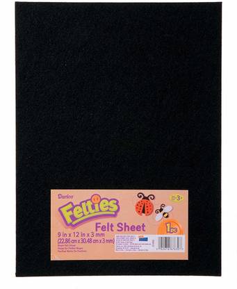 Darice Bulk Buy DIY Felties Felt Sheet Black 9 x 12 inches FLT-0032