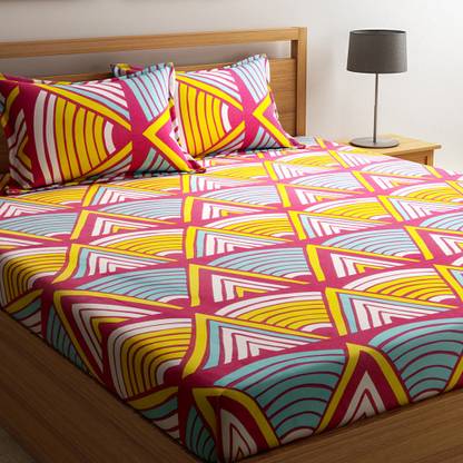Flipkart SmartBuy 104 TC  Cotton Double Printed Bedsheet