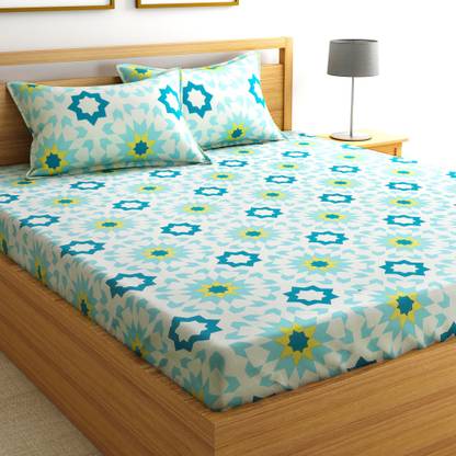 Flipkart SmartBuy 104 TC Cotton Double Geometric Flat Bedsheet