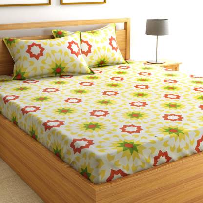 Flipkart SmartBuy 104 TC Cotton Double Jaipuri Prints Flat Bedsheet