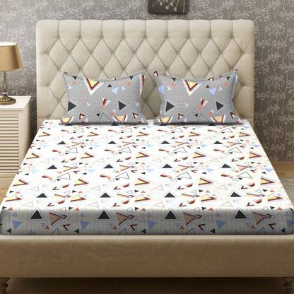 Bombay Dyeing 100 TC कॉटन डबल ऐब्स्ट्रैक्ट बेडशीट