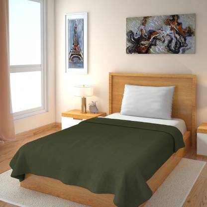 IWS Solid Single Fleece Blanket for  AC Room