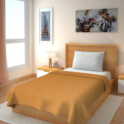 IWS Solid Single Fleece Blanket for  AC Room