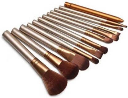 Easydeals makeup brush set of 12 (Pack of 12) GOLDEN Colour