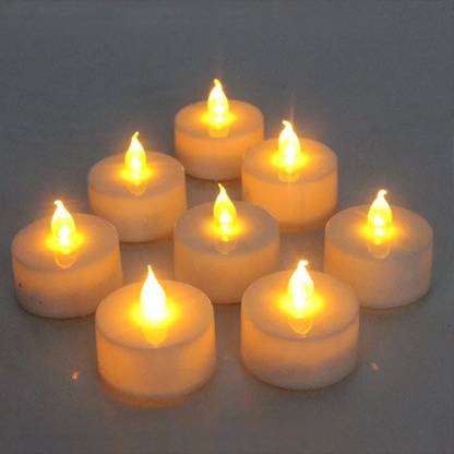 TrendShop Battery Operated LED Pillar Candles Unscented Ivory Candles Candle