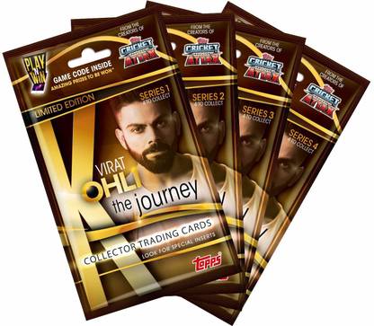 Topps VIRAT KOHLI The Journey - Collector Trading Card Game, Series 1,2,3 and 4 (Pack of 4)