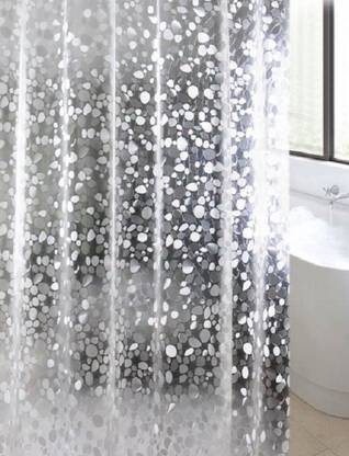 CASA FURNISHING 274 cm (9 ft) PVC Shower Curtain Single Curtain