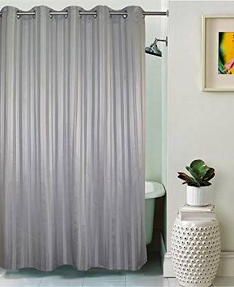 CASA FURNISHING 213.01 cm (7 ft) PVC Shower Curtain Single Curtain