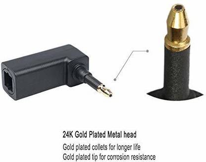 Etzin Digital Coax Audio Cable 0.05 m 90 Degree Right Angle Fiber Optical Adapter Digital Audio Cable EPL-685OC
