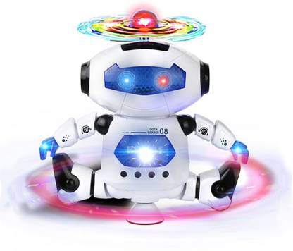 Generic HickoryDickoryBox 3D Naughty Robot with Flashing Lights, Music and Rotating Fan on Head