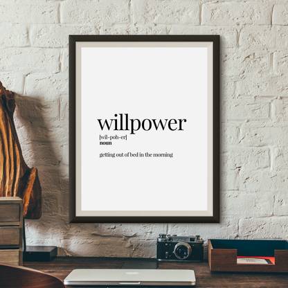 BestOfBharat BestOfBharat - Willpower - Funny Dictionary Definition Digital Reprint 10 inch x 8 inch Painting
