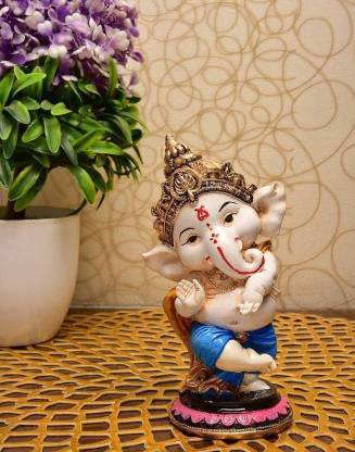 Beckonventure Handcrafted Lord Ganesha Idols For Home Decor Meditating Ganesh Idol Gifts - Ganesh Statue For Home Decoration