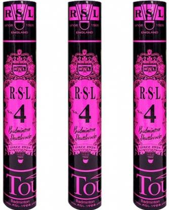 RSL Tourney No 4 Badminton Feather Shuttlecock 3 box Feather Shuttle  - White