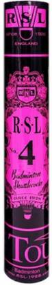 RSL Tourney No. 4 Badminton Feather Shuttlecock Feather Shuttle  - White