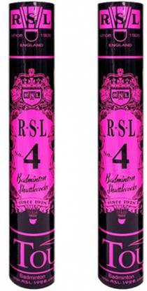 RSL Tourney No 4 Badminton Feather Shuttlecock 2 box Feather Shuttle  - White