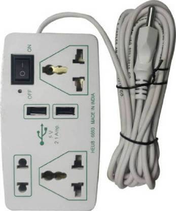 D-DEVOX Q 2 USB 3 SOCKET + 1 SWITCH HIGHLY DURABLE UP TO 6A 3  Socket Extension Boards