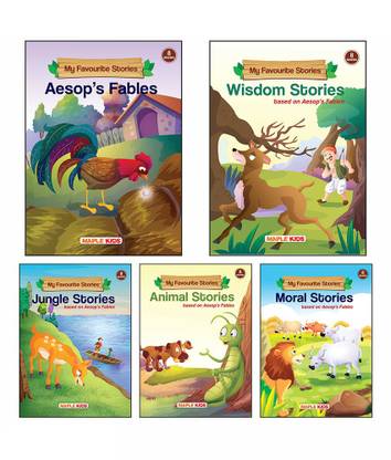 My Favourite Stories - 1 (Illustrated) (Set of 5 books) - Aesop Fables, Animal Stories, Jungle Stories, Moral Stories, Wisdom Stories