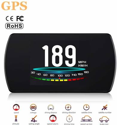 SpeeJector SpeeJector GPS Speedometer with Compass Speedup Test Brake Test Overspeed Alarm 4.3" HD LCD Display for All Vehicle (GPS Model) Black LED