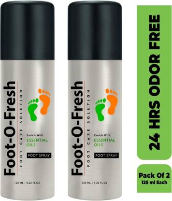 Foot-O-Fresh Care Solution Herbal Formulation - 125 ml (Pack Of 2) Deodorant Spray  -  For Men & Women