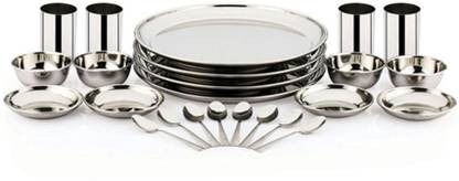 Royal Aakriti Pack of 24 Steel DS0024NEW Dinner Set
