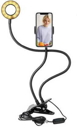 DJ HUB Flexible Selfie Ring Light with Cell Phone Holder Standard 3 Light Mode (A) Ring Flash